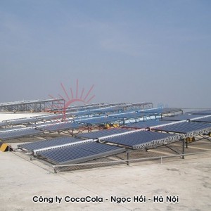 hệ thống máy nước nóng năng lượng mặt trời MEGASUN tại Công ty Cocacola Ngọc Hồi, Hà Nội