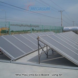 Hệ thống máy nước nóng năng lượng mặt trời tập trung của Megasun tại Nhà máy gỗ Vina Eco Board - Long An